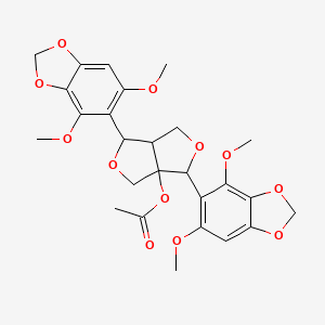 molecular formula C26H28O12 B13418102 Leptostachyol acetate 