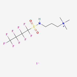 molecular formula C10H16F9N2O2S.I<br>C10H16F9IN2O2S B13418156 Trimethyl-3-(((nonafluorobutyl)sulphonyl)amino)propylammonium iodide CAS No. 67939-95-1