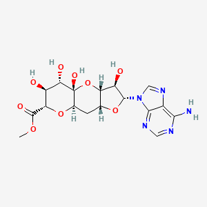 molecular formula C17H21N5O9 B13418454 methyl (1S,3R,4R,5R,7R,9R,11S,12S,13S)-5-(6-aminopurin-9-yl)-1,4,12,13-tetrahydroxy-2,6,10-trioxatricyclo[7.4.0.03,7]tridecane-11-carboxylate 