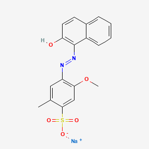 molecular formula C18H15N2NaO5S B13418503 Sodium (4-((2-Hydroxynaphthalenyl)diazenyl)-5-methoxy-2-methylbenzenesulfonate 