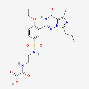 molecular formula C21H26N6O7S B13418573 S-Desethylpiperidino S-[2-Carboxyl-2-oxo-ethyl-(2-aminoethyl)amino] Vardenafil 