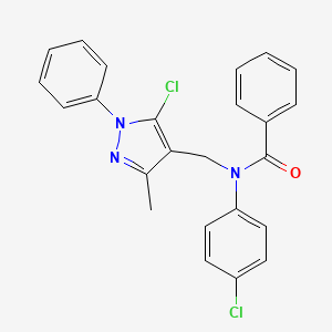molecular formula C24H19Cl2N3O B13418670 N-(5-Chloro-3-methyl-1-phenyl-1H-pyrazol-4-ylmethyl)-N-(4-chloro-phenyl)-benzamide 