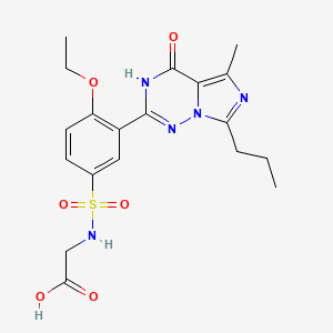 molecular formula C19H23N5O6S B13418705 S-Desethylpiperidino S-(Glycin-N-yl) Vardenafil 