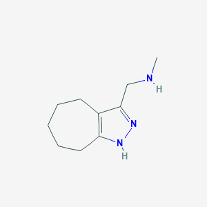molecular formula C10H17N3 B1341874 1-(1,4,5,6,7,8-hexahydrocyclohepta[c]pyrazol-3-yl)-N-methylmethanamine CAS No. 910442-17-0