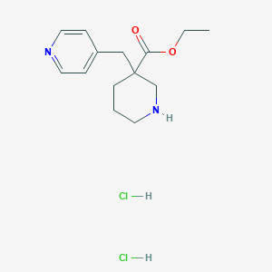molecular formula C14H22Cl2N2O2 B1341876 Ethyl 3-(pyridin-4-ylmethyl)piperidine-3-carboxylate dihydrochloride CAS No. 1188263-73-1