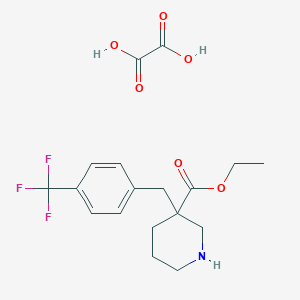 molecular formula C18H22F3NO6 B1341878 Ethyl 3-(4-(trifluoromethyl)benzyl)piperidine-3-carboxylate oxalate CAS No. 1198416-87-3