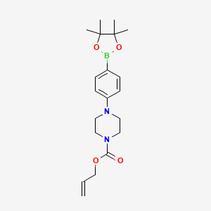 molecular formula C20H29BN2O4 B1341884 Allyl 4-(4-(4,4,5,5-tetramethyl-1,3,2-dioxaborolan-2-yl)phenyl)piperazine-1-carboxylate CAS No. 1073354-49-0
