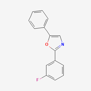molecular formula C15H10FNO B13418859 2-(3-Fluorophenyl)-5-phenyloxazole CAS No. 324-57-2