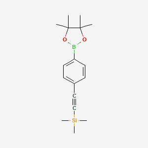 molecular formula C17H25BO2Si B1341889 4,4,5,5-Tetramethyl-2-(4-trimethylsilanylethynyl-phenyl)-[1,3,2]dioxaborolane CAS No. 870238-65-6