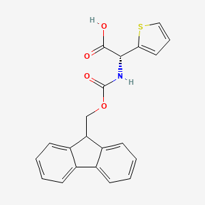 molecular formula C21H17NO4S B1341893 (R)-2-((((9H-Fluoren-9-yl)methoxy)carbonyl)amino)-2-(thiophen-2-yl)acetic acid CAS No. 208259-66-9