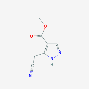 molecular formula C7H7N3O2 B13419046 methyl 5-(cyanomethyl)-1H-pyrazole-4-carboxylate CAS No. 61043-18-3