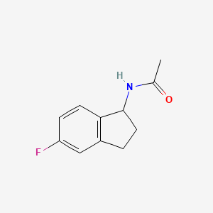 molecular formula C11H12FNO B13419076 N-(5-fluoro-2,3-dihydro-1H-inden-1-yl)acetamide 