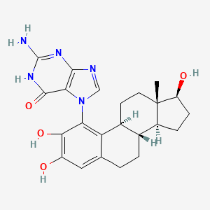 molecular formula C23H27N5O4 B13419249 2-Hydroxy Estradiol 1-N7-Guanine 