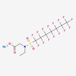 molecular formula C11H7F15NNaO4S B13419421 Glycine, N-ethyl-N-[(pentadecafluoroheptyl)sulfonyl]-, sodium salt CAS No. 68555-71-5