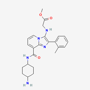 molecular formula C24H29N5O3 B13419459 N-[8-[[(4-Aminocyclohexyl)amino]carbonyl]-2-(2-methylphenyl)imidazo[1,2-a]pyridin-3-yl]glycine Methyl Ester 
