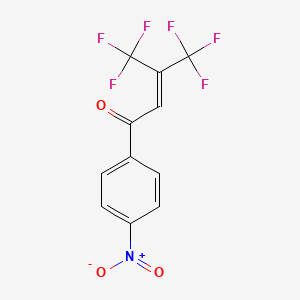 molecular formula C11H5F6NO3 B13419464 Crotonophenone, 4'-nitro-4,4,4-trifluoro-3-(trifluoromethyl)- CAS No. 35443-90-4