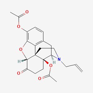 molecular formula C23H25NO6 B13419537 Naloxone-3,14-diacetate 