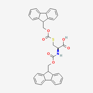 molecular formula C33H27NO6S B13419609 Fmoc-Cys(Fmoc)(Fmoc)-OH CAS No. 339048-97-4
