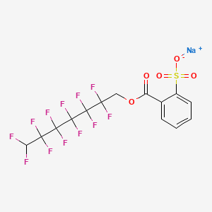 molecular formula C14H7F12NaO5S B13419731 Sodium 1-(2,2,3,3,4,4,5,5,6,6,7,7-dodecafluoroheptyl) 2-sulphonatobenzoate CAS No. 29811-19-6