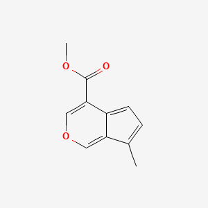molecular formula C11H10O3 B13419781 Methyl 7-methylcyclopenta[c]pyran-4-carboxylate CAS No. 63785-74-0