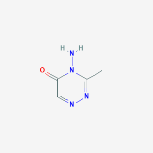 molecular formula C4H6N4O B13419838 4-Amino-3-methyl-1,2,4-triazin-5(4H)-one 