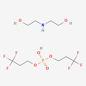 molecular formula C10H20F6NO6P B13419876 bis(3,3,3-trifluoropropyl) hydrogen phosphate;2-(2-hydroxyethylamino)ethanol CAS No. 65530-64-5