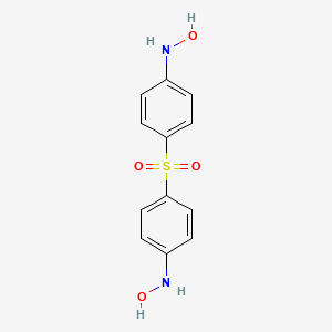 molecular formula C12H12N2O4S B13419990 Benzenamine, 4,4'-sulfonylbis(N-hydroxy- CAS No. 36679-40-0