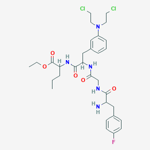 molecular formula C31H42Cl2FN5O5 B13419992 Ethyl N-[3-[bis(2-chloroethyl)amino]-N-[N-(4-fluoro-3-phenyl-L-alanyl)glycyl]-3-phenyl-L-alanyl]-L-norvalinate CAS No. 32976-86-6