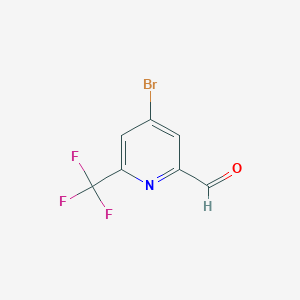 molecular formula C7H3BrF3NO B13420057 4-Bromo-6-(trifluoromethyl)picolinaldehyde 