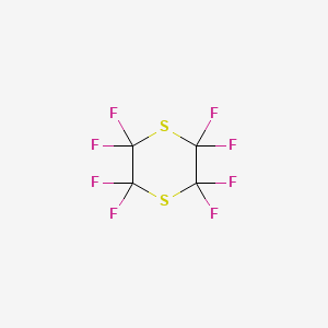 molecular formula C4F8S2 B13420360 p-DITHIANE, OCTAFLUORO- CAS No. 710-65-6