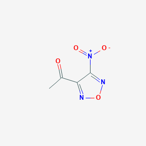 molecular formula C4H3N3O4 B134204 1-(4-Nitro-1,2,5-oxadiazol-3-yl)ethanone CAS No. 159014-10-5