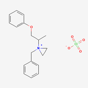 molecular formula C18H22ClNO5 B13420519 N-Phenoxyisopropyl-N-benzylaziridinium Perchlorate 
