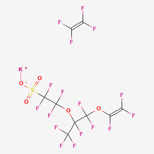 molecular formula C9F17KO5S B13420525 Potassium;1,1,2,2-tetrafluoroethene;1,1,2,2-tetrafluoro-2-[1,1,1,2,3,3-hexafluoro-3-(1,2,2-trifluoroethenoxy)propan-2-yl]oxyethanesulfonate CAS No. 65086-49-9