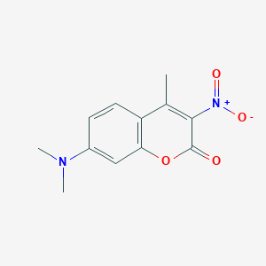 molecular formula C12H12N2O4 B13420533 7-(Dimethylamino)-4-methyl-3-nitro-2H-1-benzopyran-2-one 