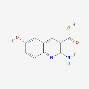 molecular formula C10H8N2O3 B134206 2-Amino-6-hydroxyquinoline-3-carboxylic acid CAS No. 157915-69-0