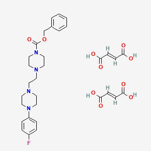 molecular formula C32H39FN4O10 B13420684 benzyl 4-[2-[4-(4-fluorophenyl)piperazin-1-yl]ethyl]piperazine-1-carboxylate;(E)-but-2-enedioic acid CAS No. 65274-81-9