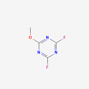 molecular formula C4H3F2N3O B13420737 2,4-Difluoro-6-methoxy-1,3,5-triazine 