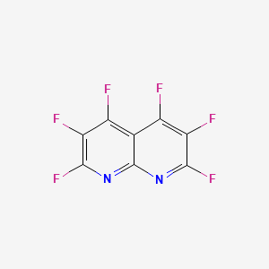 molecular formula C8F6N2 B13420781 1,8-Naphthyridine,2,3,4,5,6,7-hexafluoro- CAS No. 56595-12-1