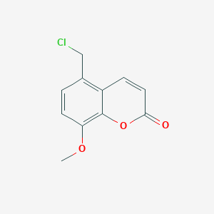 molecular formula C11H9ClO3 B13420808 8-Methoxy-5-(chloromethyl)coumarin 