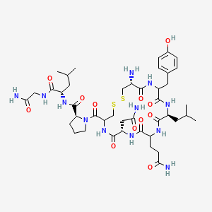 molecular formula C43H66N12O12S2 B13420928 H-Cys(1)-DL-Tyr-Leu-DL-Gln-Asn-DL-Cys(1)-Pro-Leu-Gly-NH2 