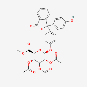 molecular formula C33H30O13 B13420994 Phenolphthalein Acetobromo-beta-D-glucuronic Acid Methyl Ester 