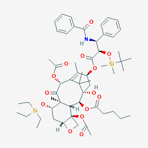 molecular formula C57H83NO14Si2 B134210 7-O-(三乙基甲硅烷基)-2'-O-叔丁基(二甲基)甲硅烷基 2-去苯甲酰紫杉醇 2-戊酸酯 CAS No. 1055033-93-6