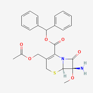 molecular formula C24H24N2O6S B13421017 Benzhydryl 7-Amino-7-methoxycephalosporanate 