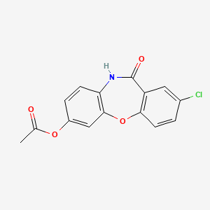 molecular formula C15H10ClNO4 B13421075 (8-chloro-6-oxo-5H-benzo[b][1,4]benzoxazepin-2-yl) acetate 