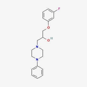 molecular formula C19H23FN2O2 B13421170 alpha-(m-Fluorophenoxymethyl)-4-phenyl-1-piperazineethanol CAS No. 66307-48-0