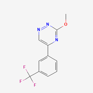 molecular formula C11H8F3N3O B13421188 as-Triazine, 3-methoxy-5-(alpha,alpha,alpha-trifluoro-m-tolyl)- CAS No. 69466-54-2