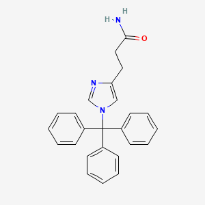molecular formula C25H23N3O B13421198 3-(1-Trityl-1H-imidazol-4-yl)propanamide 