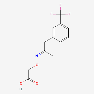 molecular formula C12H12F3NO3 B13421260 2-Propanone, 1-(alpha,alpha,alpha-trifluoro-m-tolyl)-, O-(carboxymethyl)oxime CAS No. 38060-04-7