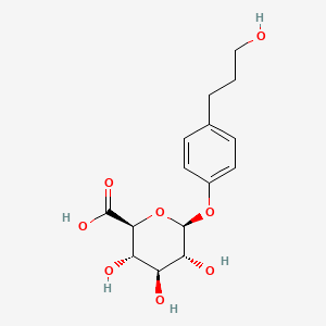 molecular formula C15H20O8 B13421279 4-(3-Hydroxypropyl)phenyl beta-D-Glucopyranosiduronic Acid 