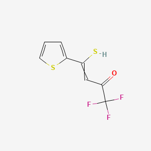 molecular formula C8H5F3OS2 B13421282 3-Buten-2-one, 1,1,1-trifluoro-4-mercapto-4-(2-thienyl)- CAS No. 4552-64-1